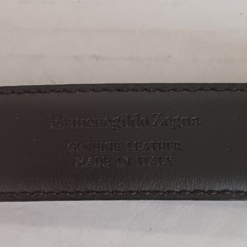 Ermenegildo Zegna Belt Men 38 Black Brown Reversible Leather Silver Buckle Italy - Picture 3 of 5